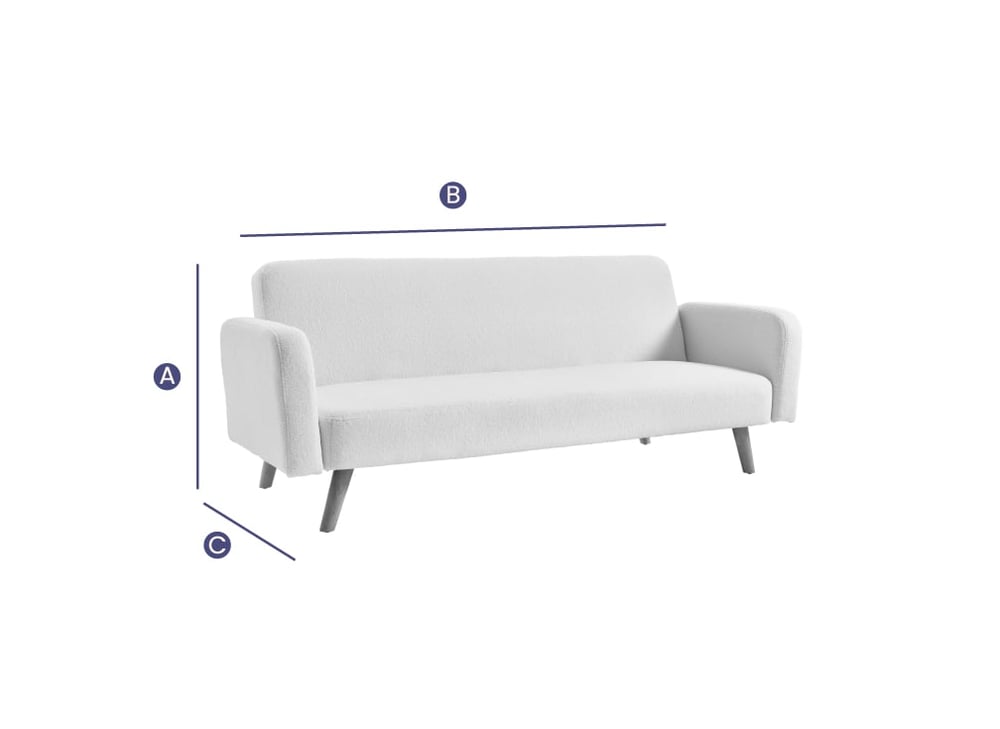 Micah Boucle Fabric Sofa Bed Sketch